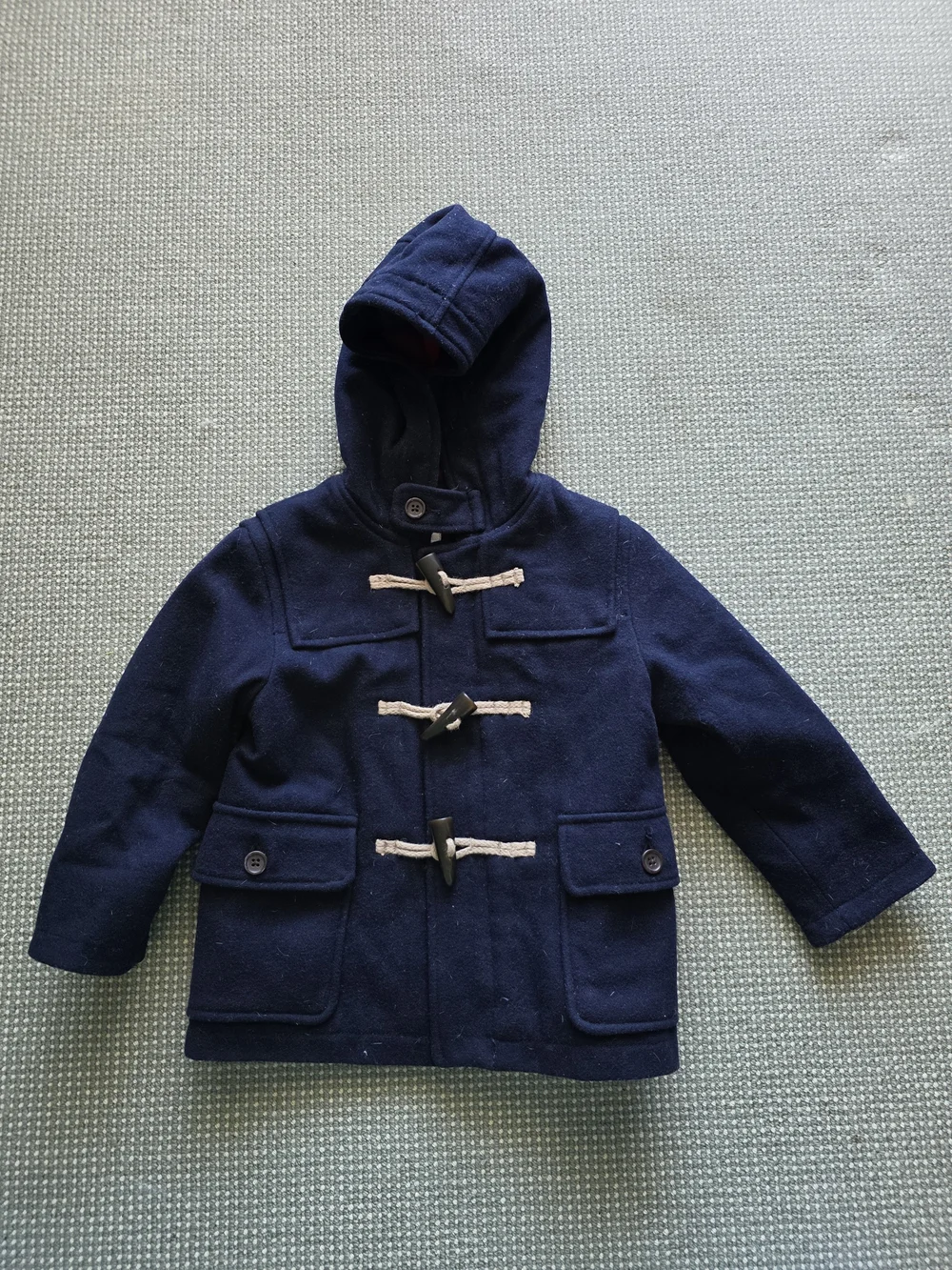 GAP Kids Navy Hooded Pea Coat with Toggle Fastenings